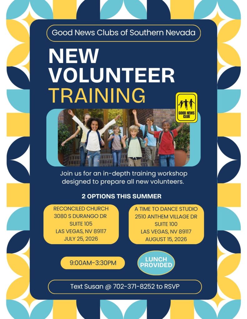 New Volunteer Training Good News Clubs Nevada